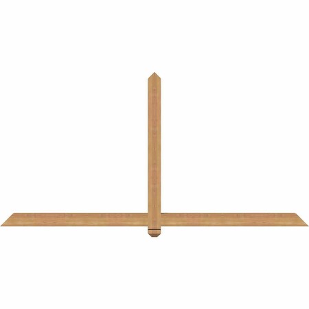 Ekena Millwork Eugene Smooth Timber Gable Bracket, Western Red Cedar, 84"W x 42"H x 3 1/2"D x 3 1/2"F, 12/12 Pitch GBW084X42X0404EUG00SWR